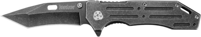 Kershaw Lifter Pocket Knife w/Recurved Plain Edge American Tanto Blade, BlackWash Finish (1302BW)
