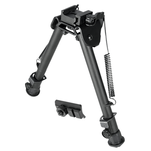 UTG Tactical Op Bipod, Fits Picatinny or Weaver Rail, 8" - 12.4", with QD Lever Mount, Black