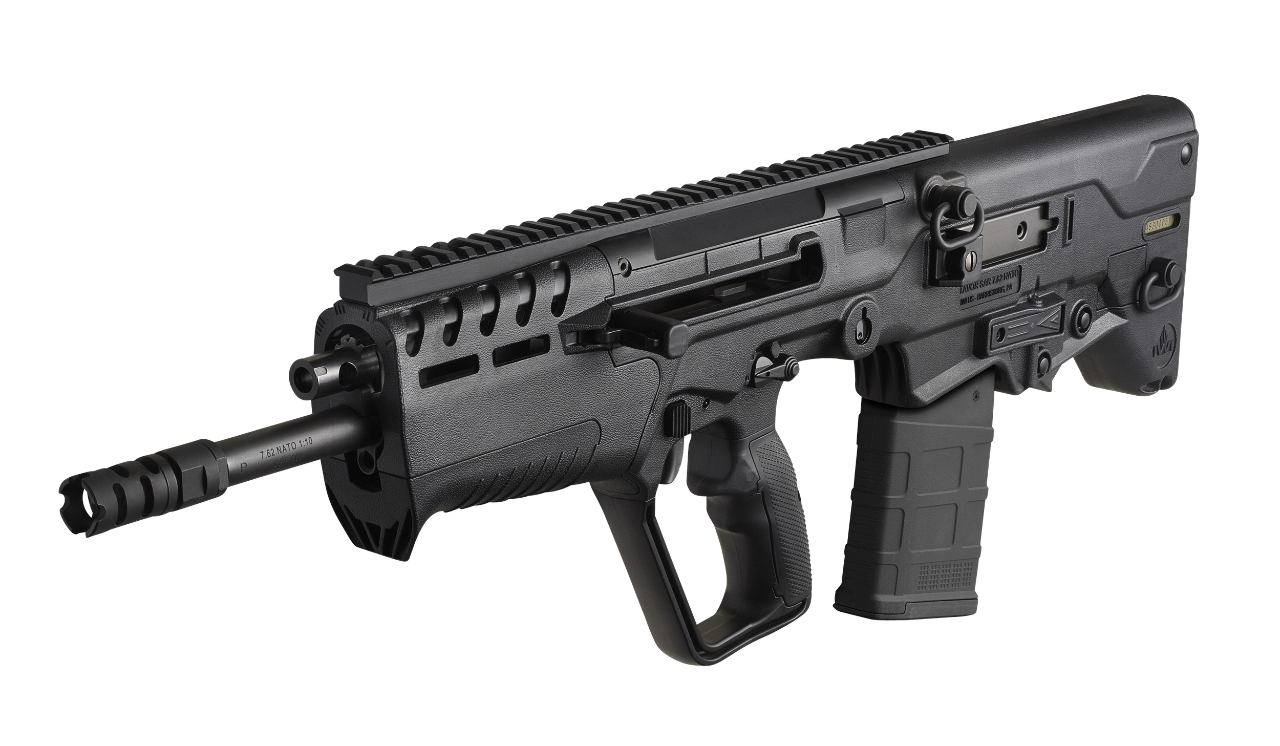 IWI Tavor 7 Semi-Auto Rifle T7B20, 7.62x51mm NATO, 20", Ambidextrous, Fixed Bullpup Stock, Black Finish, 20 Rds