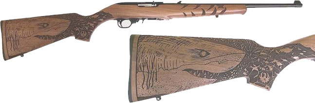 Ruger Talo Exclusive 10/22 Carbine Rifle 31148, 22 LR, 18.5", Walnut "Great White Shark" Stock, Satin Black Finish, 10 Rds.