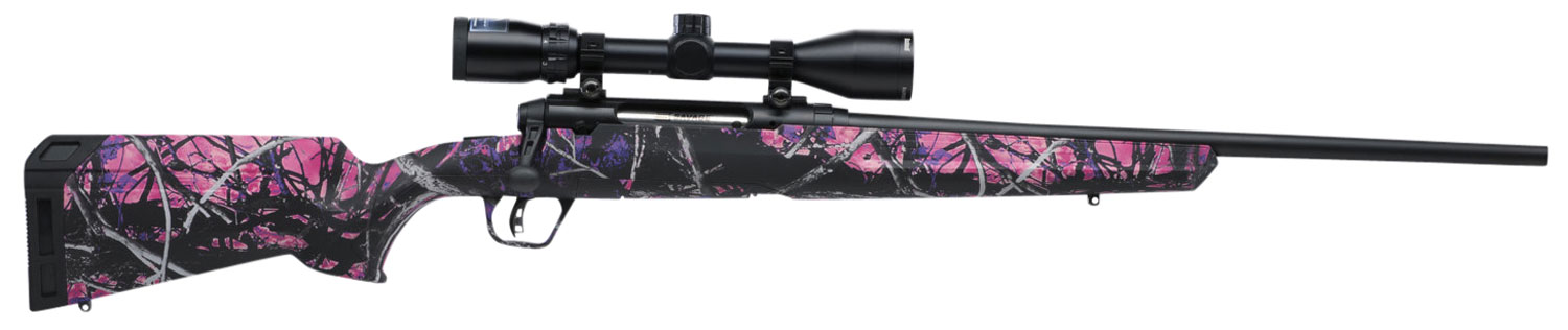 Savage Axis II XP Compact Rifle 57100, 243 Win, 20", Muddy Girl Camo Stock, Black Finish, 4 Rds
