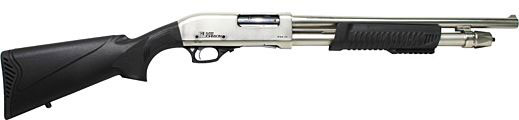 Iver Johnson PAS12 Pump Shotgun, 12 Gauge, 18", 3" Chmbr, Synthetic Stock, Nickel Finish
