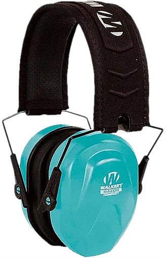 Walker's Razor Compact Electronic Muff 23 dB Over the Head Teal GWPCRSEMTL