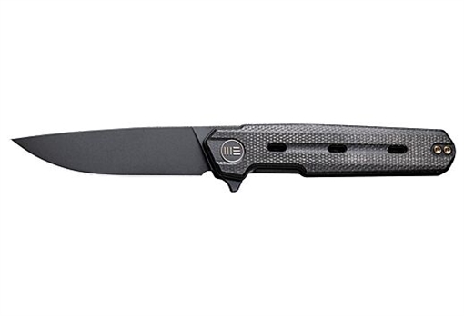 WE KNIFE KNIFE NAVO 3.25" BLACK CANVAS MICARTA STONEWASH WE220261