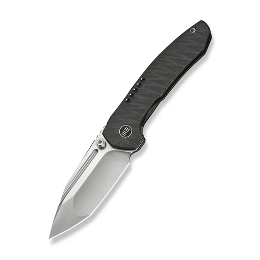 We Knife WEKNIFE Micro Trogon Thumb Stud Knife Tiger Stripe Pattern Flamed Titanium Handle WE24043-3