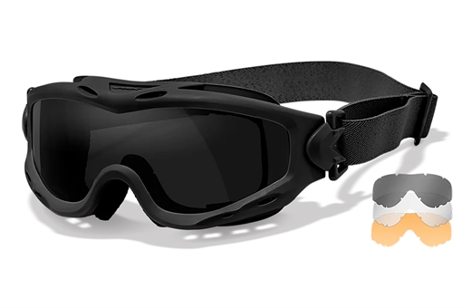 Wiley X Spear Goggles Smoke Gray/Clear/Light Rust Lens Matte Black Frame SP293B