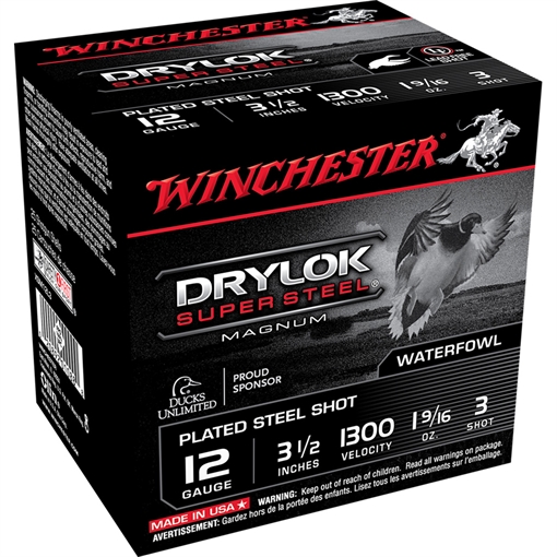 Winchester Drylok Magnum Plated Load 12 ga. 3.5 in. 1 9/16 oz. 3 Shot 25 rd. XSM12L3