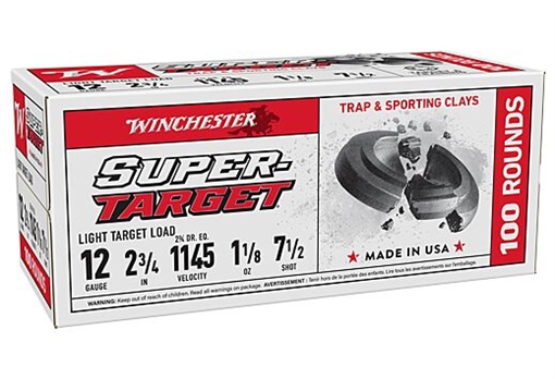 WINCHESTER TARGET 12GA 2.75" 1-1/8OZ #7.5 1145FPS 200RD CAS TRGT127VP