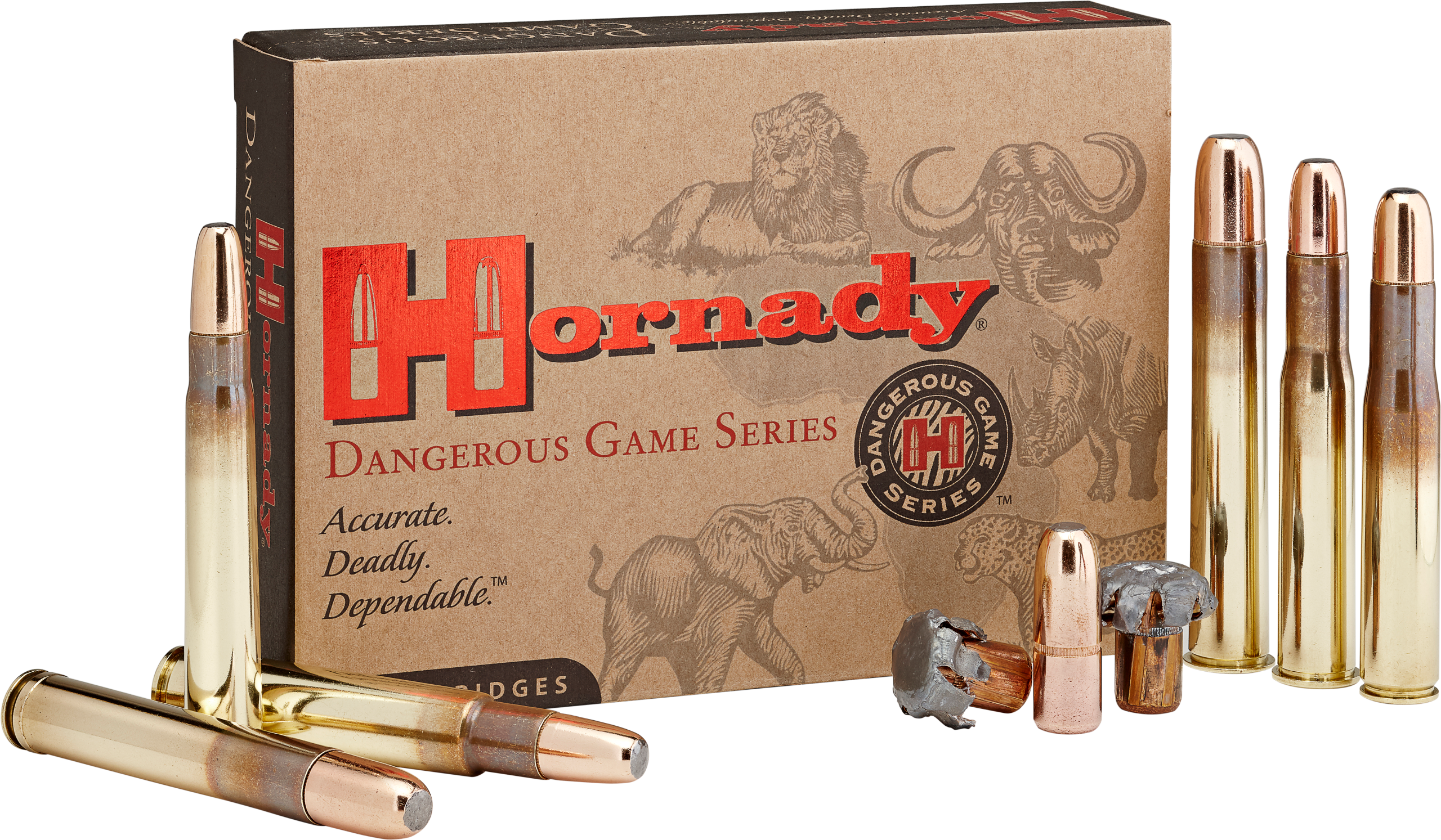 Hornady Dangerous Game Rifle Ammunition 82631, 470 Nitro Express, DGX Bonded, 500 gr, 2150 fps, 20 Rd/Bx