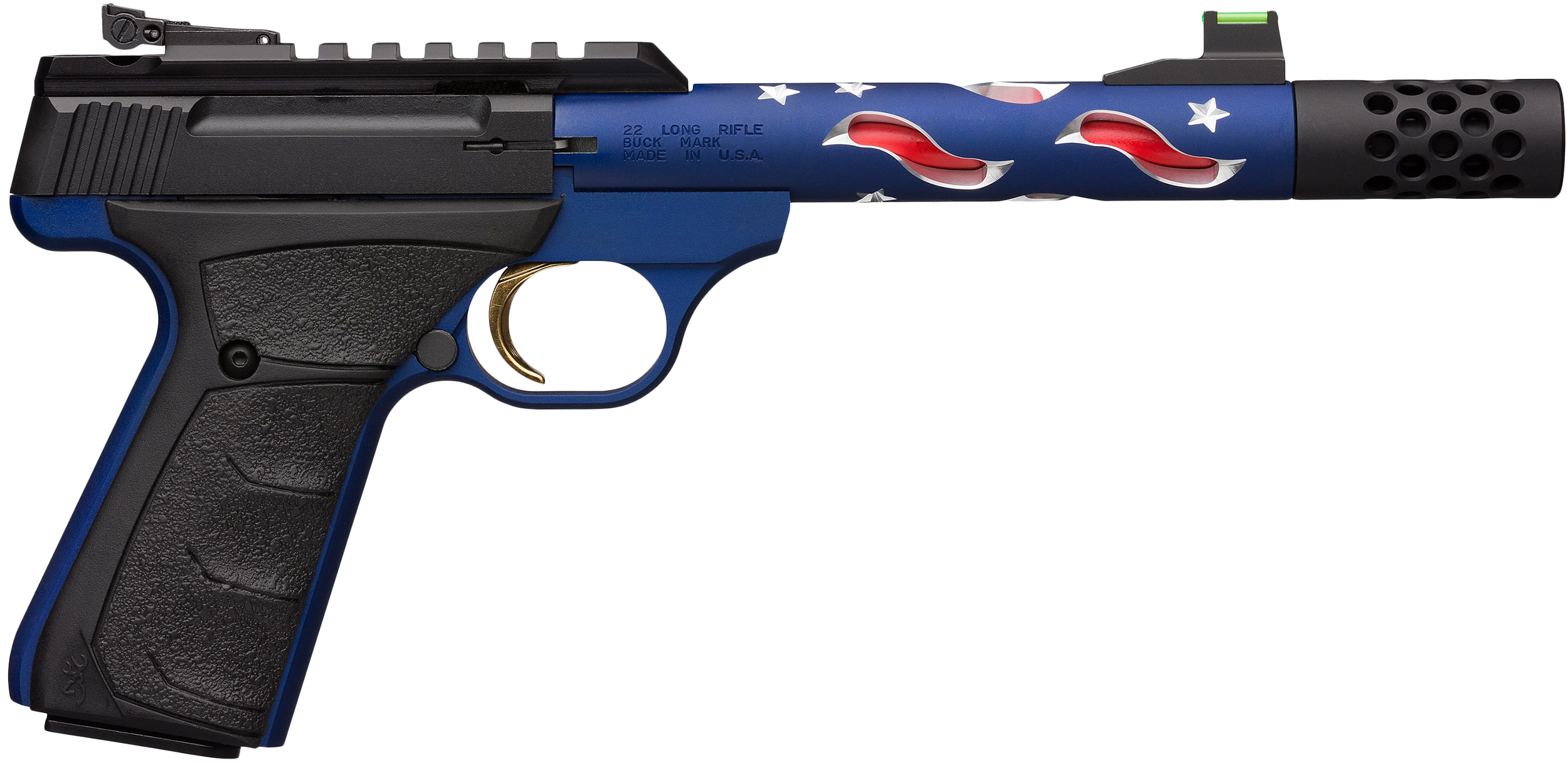 Browning Buck Mark Plus Pistol 051572490, 22 LR, 5.90", Black Ultragrip FX,Americana Finish, 10 Rds