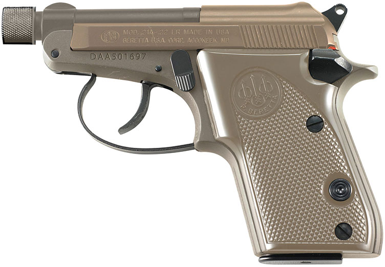 Beretta 21A Bobcat Pistol J212126, 22 LR, 2.90", FDE Grips, FDE Finish, 7 Rds