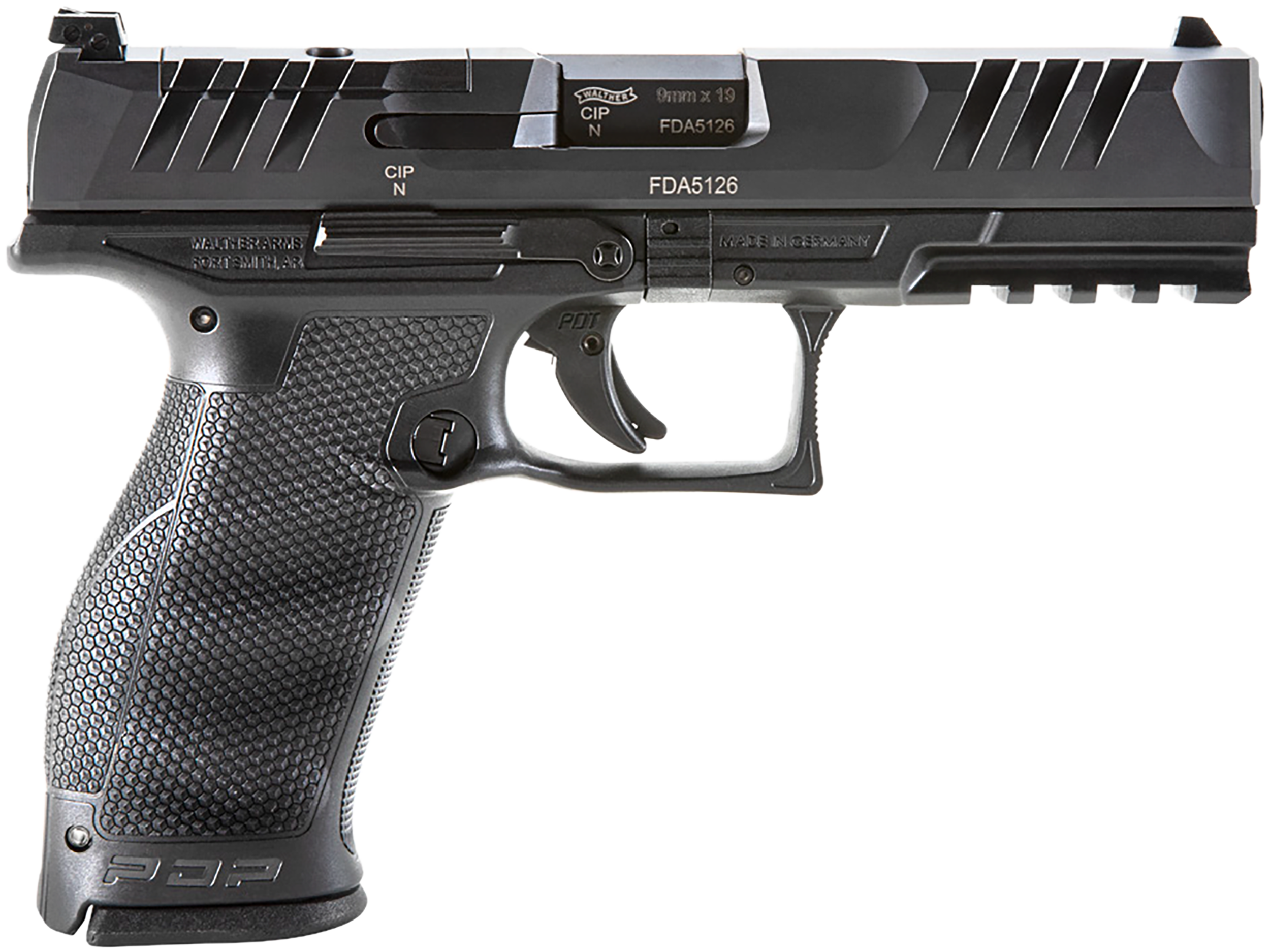 Walther PDP Optic Ready Pistol 2842475, 9mm, 4.5 in, Polymer Grip, Black Finish, 18 Rd