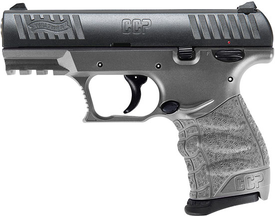 Walther CCP M2 Pistol 5083505, 9MM, 3.54 inches, Synthetic Grip, Tungsten Finish, 3 Dot Steel, 8 Rds