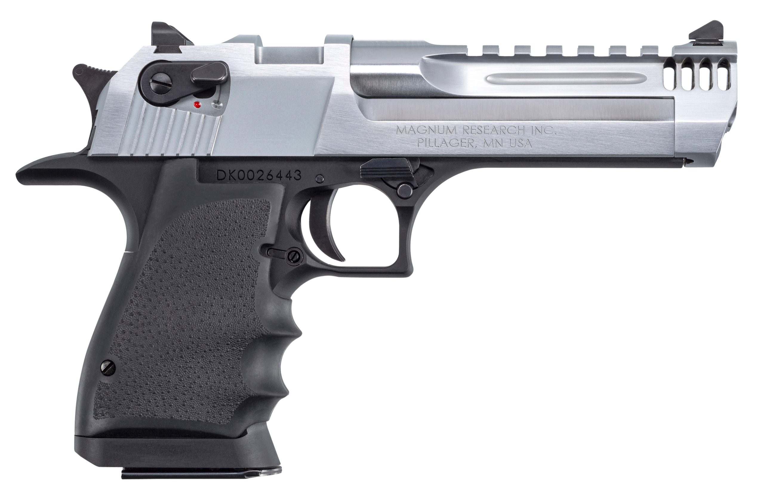 Magnum Research Desert Eagle L5 SAO Pistol DE50L5BC, 50 AE, 5", Finger Grooved Rubber Grips, 7 Rds