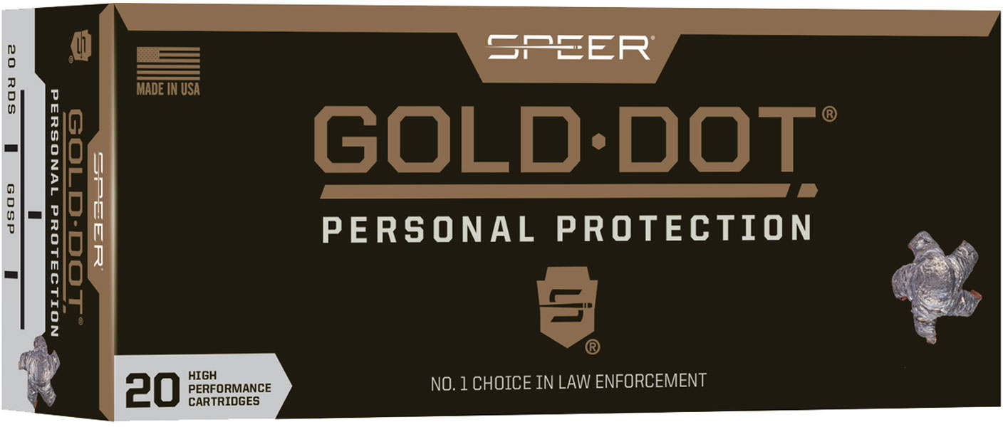 Speer Gold Dot Personal Protection Rifle Ammunition 24461, 223 Remington, Gold Dot Soft Point, 62 GR, 3000 fps, 20 Rd/bx